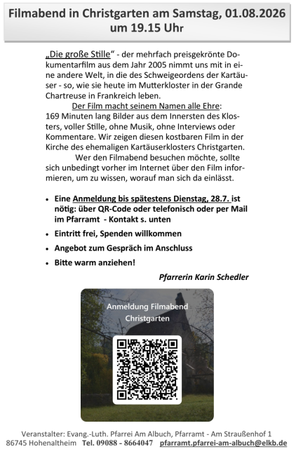 Filmabend Christgarten